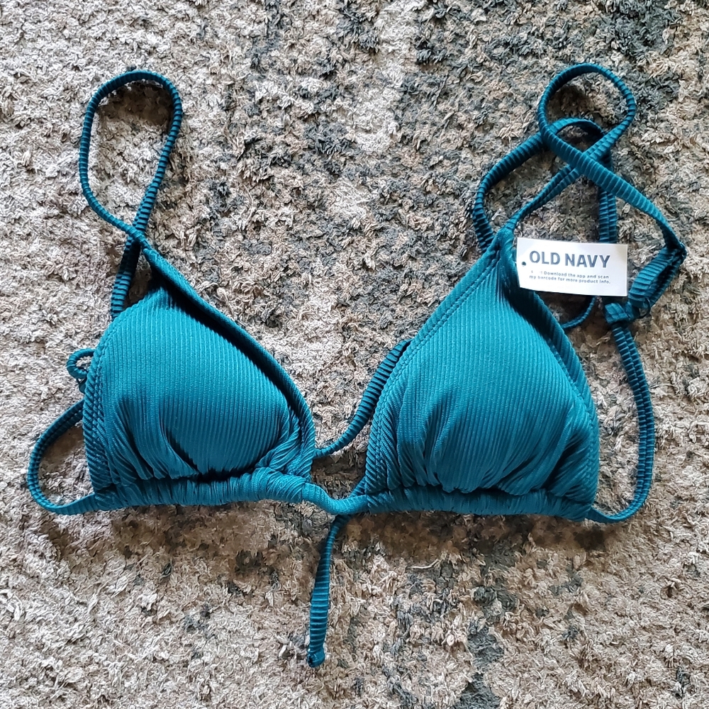 Ribbed Triangle Bikini Top